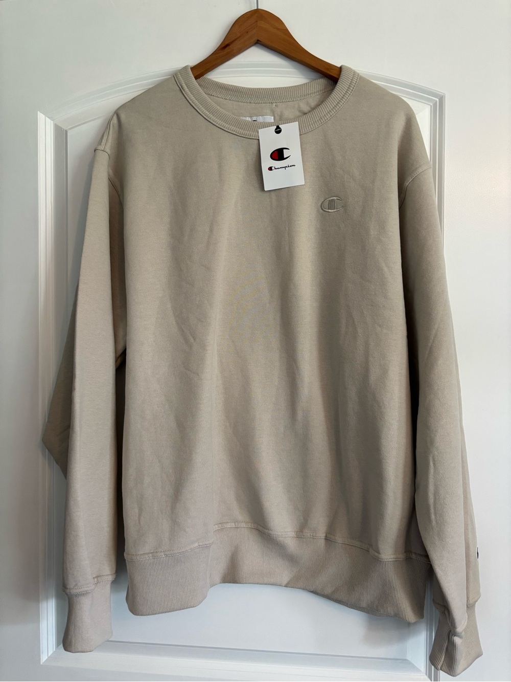 NWT Champion Authentic Crewneck Sweatshirt - Beige / Tan Men's XL